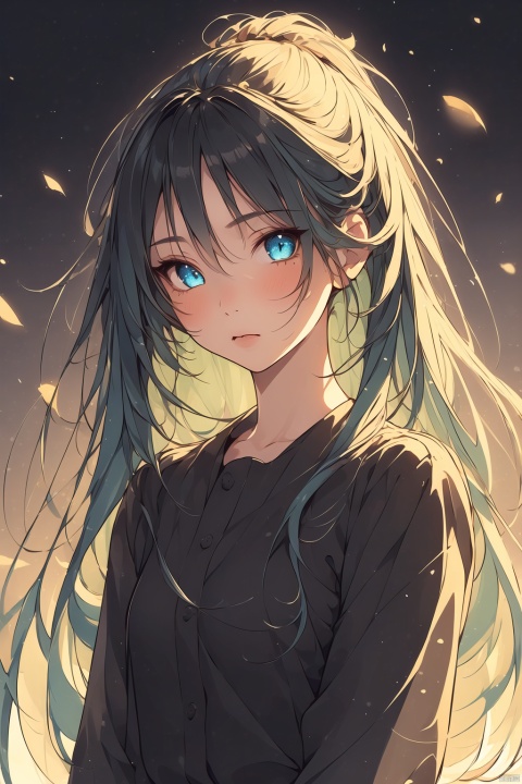  ((1girl)),kozuki hiyori, (3d rendering),(3d girl), ((solo)), Half body, details, (Long straight hairs),((blue-green hair:0.8)),big eyes,( detailed beautiful eyes), ( detailed face), (extremely detailed CG, ultra-detailed, best shadow), ((depth of field)), (loses black shirt),flowers and petals