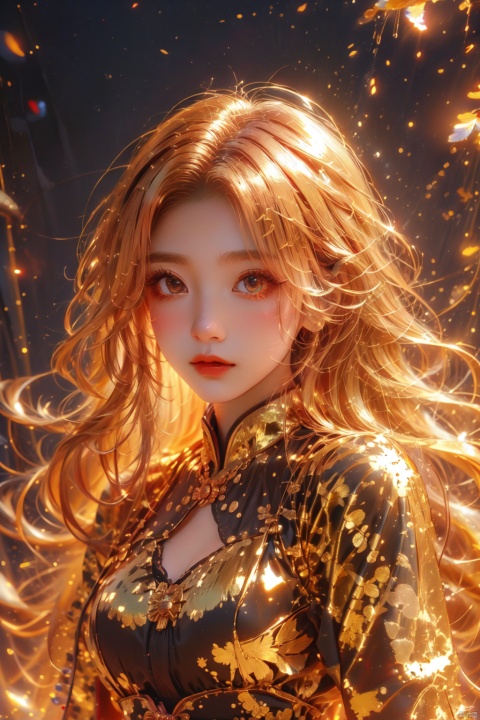  Red eyes,wings, evil, golden, shiny, gold hair,High detailed ,midjourney,perfecteyes,Color magic,urban techwear,hmochako,better witch,witch, witch,Long hair,free style,horror (theme), Thick coating, (\shen ming shao nv\), (\meng ze\)