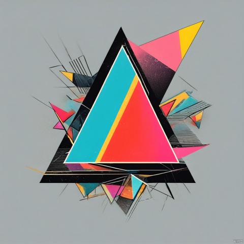  Triangular composition, A triangle serves as the central element of the picture, Pop art, futurism, Minimalism