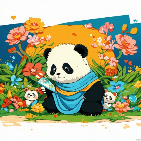Cute panda, hd, cartoon looks