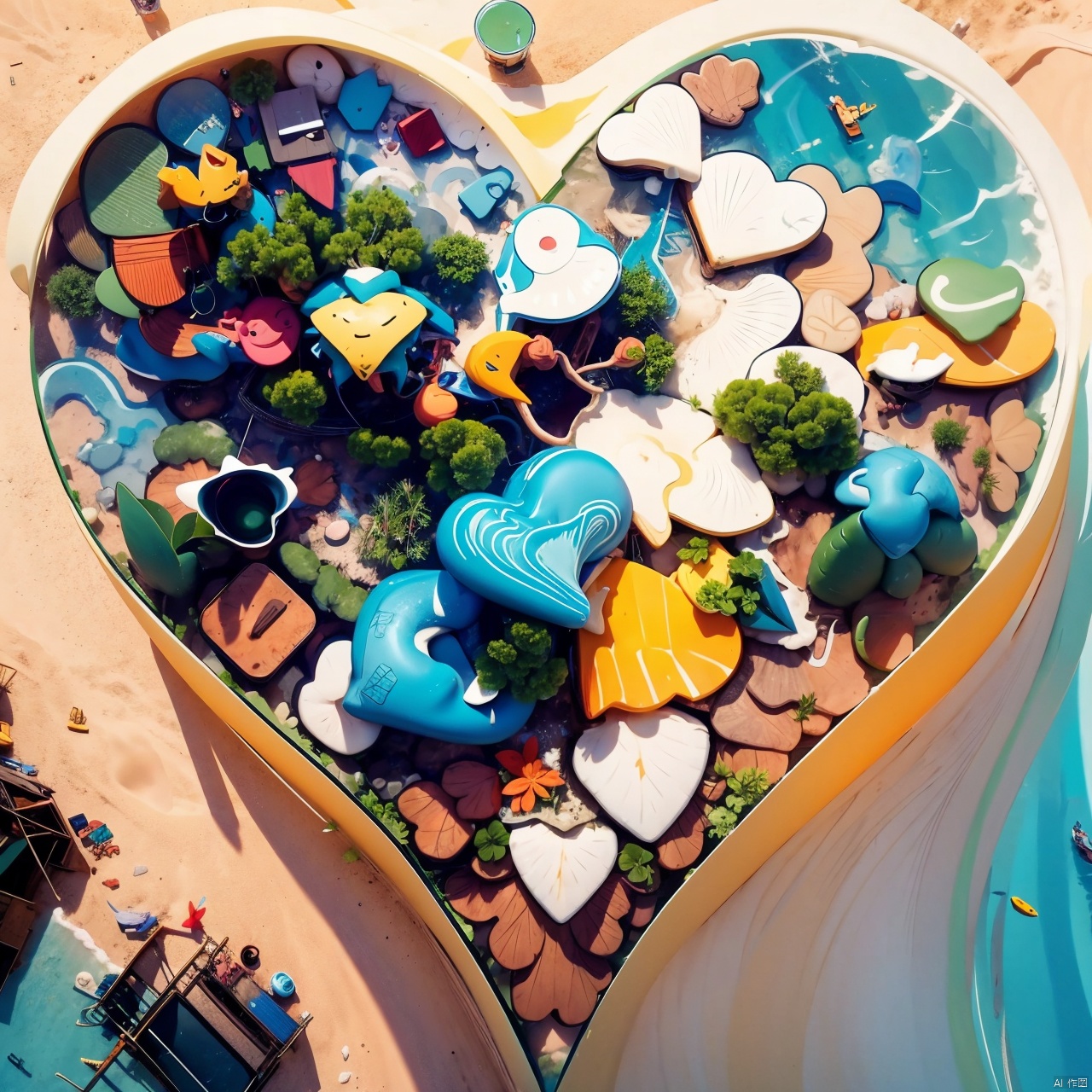  Aerial view of a beach camping scene with people happily playing, some are setting up tents, some are roasting fire, some are playing frisbee, the sand on the beach is golden yellow, the sea is blue, with a few white clouds in the sky. High quality image, sharp focus, detailed, vivid colors, bright and clear, photorealistic, trending on ArtStation, trending on CGSociety, intricate, high detail, dramatic, beautiful beach camping scene from above, joyful atmosphere, summer vacation, happy moments, warm memories, by Greg Rutkowski, Midjourney, Jeremy Mann, Antonio More, Ed Blinkey, Atey Ghailan, Studio Ghibli, heartwarming oil painting.