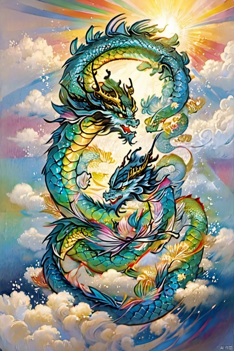  Dragons usually have huge bodies, strong limbs and long tails. Its scales may be sparkling gold, silver or other bright colors, each of which is hard and smooth. When the wings of the dragon spread out, they can cover the vast sky, and the film on the wings may shine with a variety of colors, as beautiful as a rainbow.