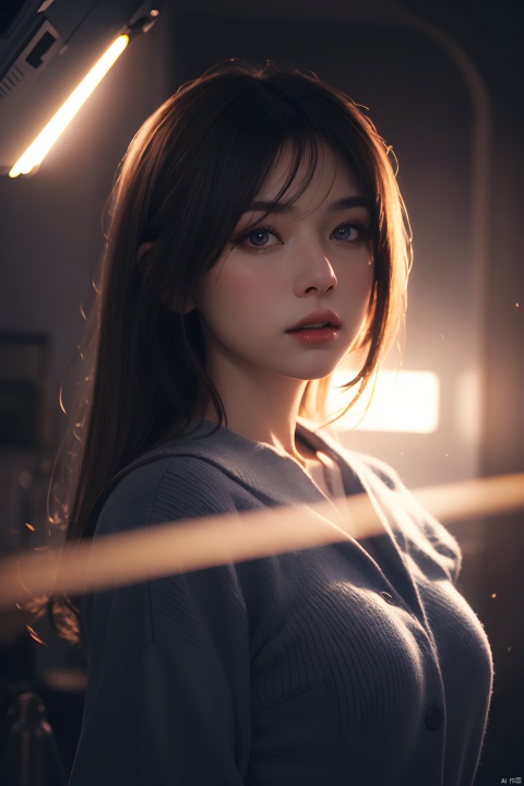 girl,game cg,huge filesize,incredibly absurdres,Tyndall effect,mid_shot,from_below,depth of field,looking_at_viewer,
