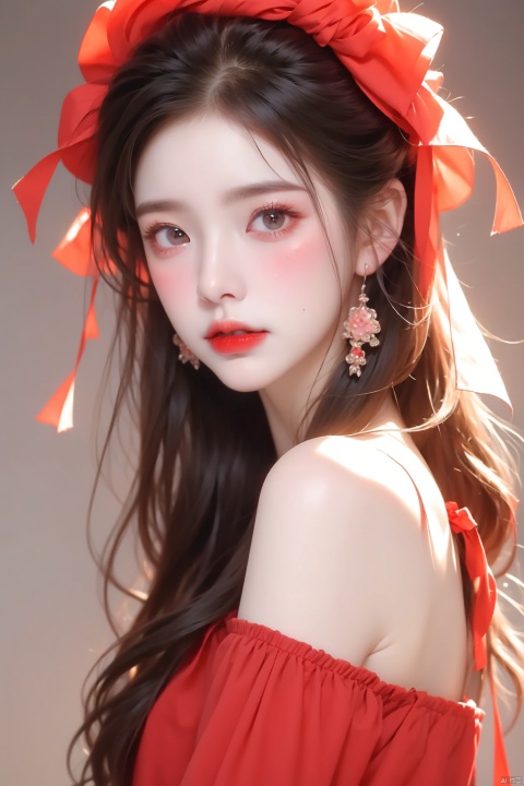  (1girl,Clothes of different colors, powder blusher, red eyes, delicate and perfect faces, reddish lips, simple tops, upper body,), liuguang