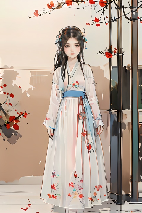  masterpiece,best quality,colorful inkpainting, a cute girl with antlers, brown hairs, flower, solo, butterfly, long hair, hair ornament, realistic,jewelry, earrings, hanfu, chinese clothes, rose,full body,standing,outdoors
