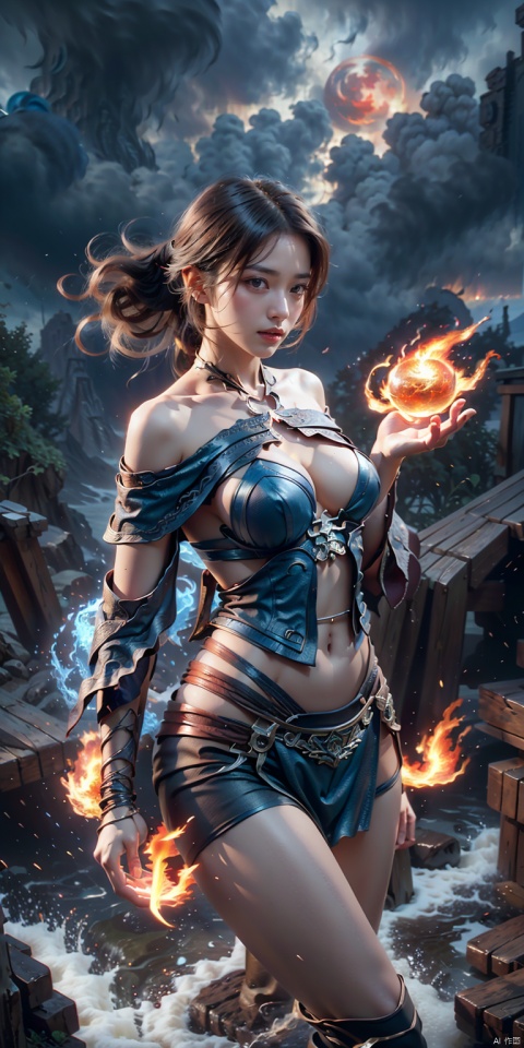  (long flowing hair :1.2), (Close up:1.7), Waist photo, (naked , plumbing breasts, slender waist, long legs:1.4), (Cleavage cut out, high cut, bare waist, bare legs, off-the-shoulder :1.9), masterpiece, best quality,extremely detailed CG unity 8k wallpaper, best quality, extremely detailed, detailed, art of light novel cover,highres,(ultrarealistic),((Beautiful and detailed explosion)),((outdoors, nature,flame_sea,blue fire,dark sky with dark clouds:1.25)),(1girl:1.5) ,(night),stars,moon light,explosion,Burn oneself in flames,Good looking flame,(aurora:0.5)((world of flames,Red Moon)),, ,shi_BETA,moyou,1girl,White hair,neon,water,yushuishu, 1girl, RUNE_MAGIC, bingyuhuozhige, depth of field, BY MOONCRYPTOWOW,HALO,PHYCHEDELIC, huoshen