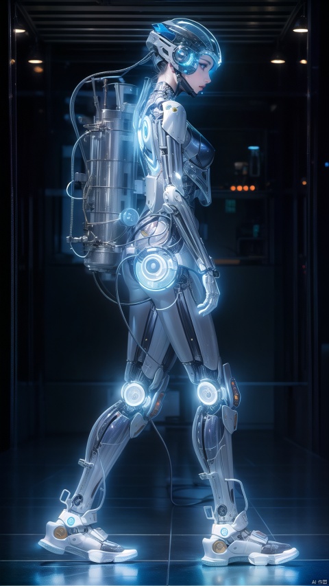 girl,solo, standing, full body, from side, no humans, helmet, robot, science fictionsexy,semi cyborg female,


(masterpiece,best quality:1.4),