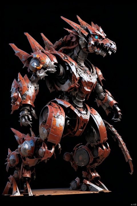  absurdres,absurdres,realistic,(full_shot:1.8), solo, , Mechanical Dragon, rusted, Tyrant mecha