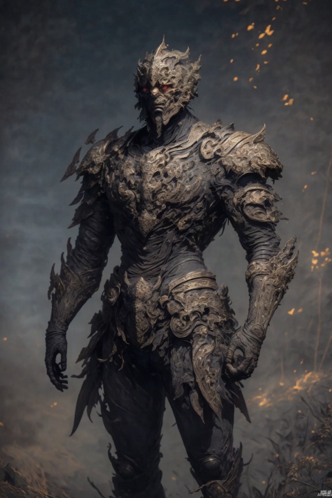  (1boy:1.6),solo,mature,incredibly absurdres,absurdres,realistic,full_shot,,evil person,evil person, armor, Bronze_ Armor, rusted, Giant God Fear