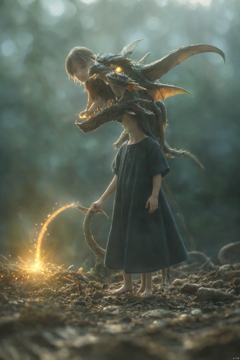  absurdres,incredibly absurdres,reality,realistic, 1girl, Giant Dragon