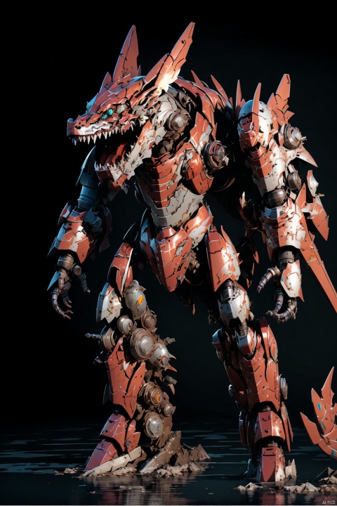  absurdres,absurdres,realistic,(full_shot:1.8), solo, , Mechanical Dragon, rusted, Tyrant mecha