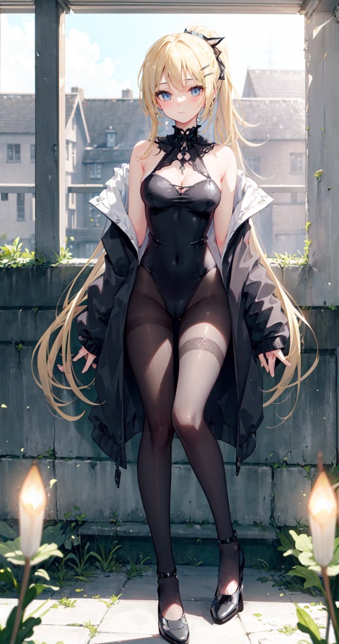  (masterpiece,best quality:1.4),absurdres,unity 8k wallpaper,highly detailed,beautiful and aesthetic,official art,1girl,full body,perfect face,smile,very_long_legs,(pantyhose:1.2),highleg leotard,cleavage,blonde hair,high ponytail,(lake:1.2),flowers,flowers meadows,grasslands,day,cloudy sky,standing,high heels,outdoors,scenery,,,
 Highest picture quality, masterpiece, exquisite CG, exquisite and complicated hair accessories, big watery eyes, highlights, natural light, Super realistic, cinematic lighting texture, absolutely beautiful, 3D max, vray, c4d, ue5, corona rendering, redshift, octane rendering, （Show whole body）, （all body）,