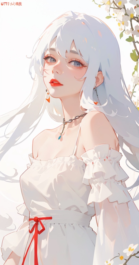  A girl, long white hair, flowing hair, bust, close-up of face, bust, fair skin, necklace, masonry, gem, ear chain, clavicle, off-the-shoulder, exquisite facial features and makeup.Red lips and delicate eye makeup.Delicate hair
( Best Quality: 1.2 ), ( Ultra HD: 1.2 ), ( Ultra-High Resolution: 1.2 ), ( CG Rendering: 1.2 ), Wallpaper, Masterpiece, ( 36K HD: 1.2 ), ( Extra Detail: 1.1 ), Ultra Realistic, ( Detail Realistic Skin Texture: 1.2 ), ( White Skin: 1.2 ), Focus, Realistic Art,liuguang,liuguang, watercolor