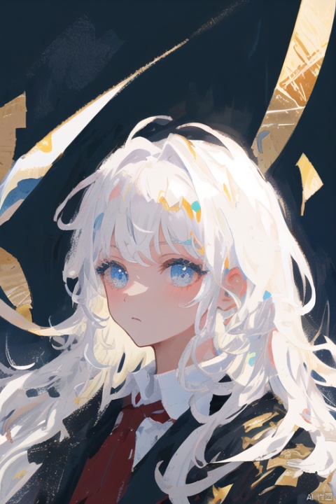 masterpiece,best quality,ultra-detailed,incredibly absurdres,illustration,portrait,1girl,white hair,messy hair,