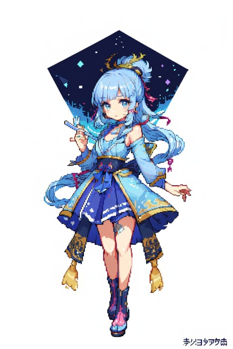 (masterpiece, top quality, best quality), pixel,pixel art,1girl,full body, 1girl,loli, solo,,像素人,[(white background:1.5)::5],shenlidef