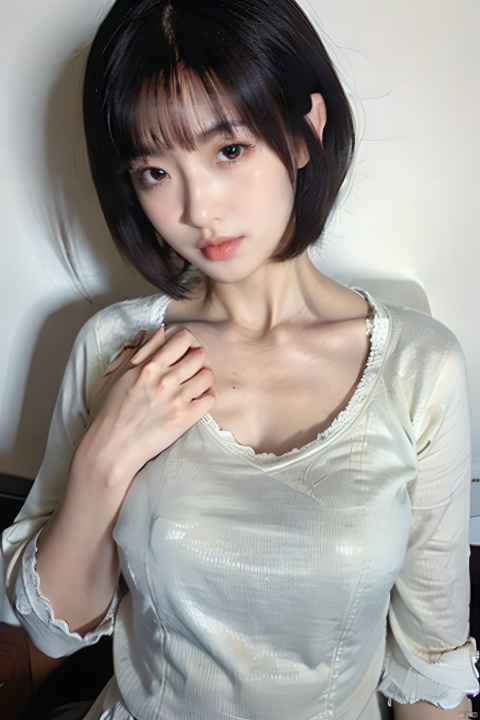  Nsfw,1girl,short hair,moyou, , a girl, busty