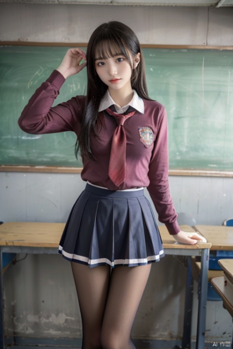  1girl,pantyhose,school uniform,15years