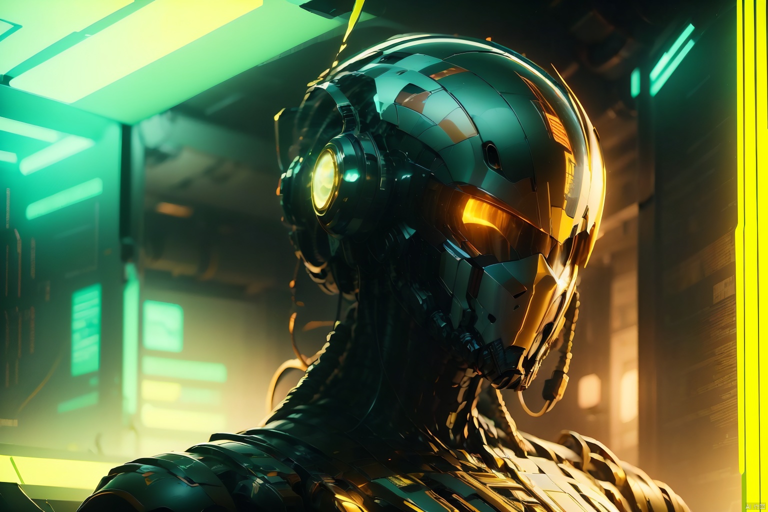  Cyberpunk style, science fiction style, artistic level visuals, metropolis, machinery, beauty, sadness, robot