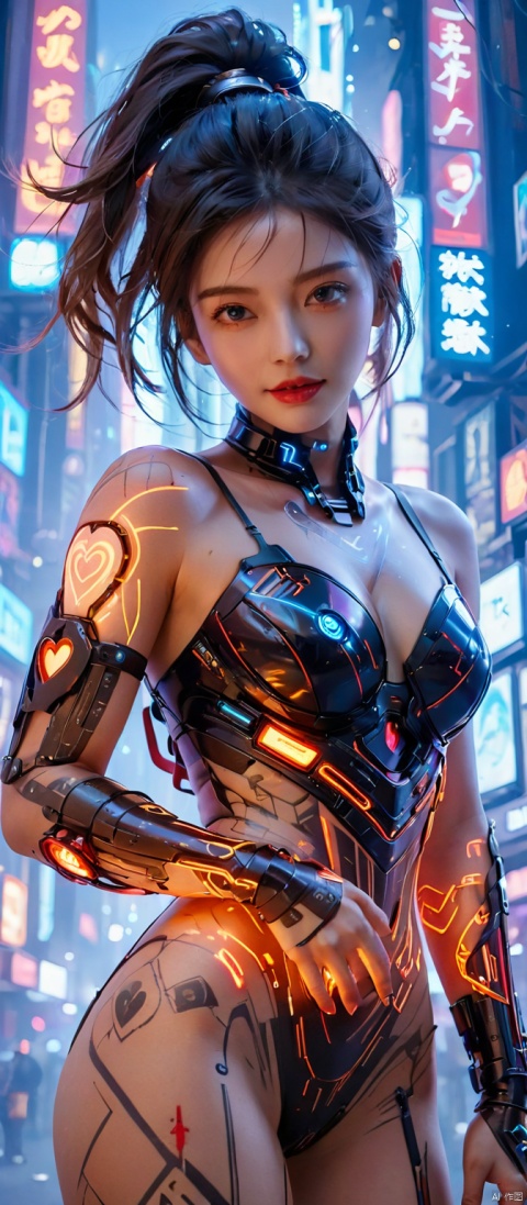  ((hands on breasts :1.9)), (long_hair, flowing hair), future technology, 1girl, dynamic pose, naked, (glowing_body_painting:3), (glowing tattoo, multi-line light on body, multi-light tattoo:3), in a cyberpunk-style mech, (glowing electronic screen), (electronic message flow: 1.3), holographic projection, (glowing electronic screen on heart: 3), glowing text on thigh, (girl pose: 1.2), glowing e-shoes, colored smoke, city blocks, cyberpunk city background, glow, neon, 1mechanical girl,((ultra realistic details)), waist photo, off shoulder, bare waist, bare legs, bare arms, portrait, detailed face,global illumination, shadows, octane render, 8k, ultra sharp,metal,intricate, ornaments detailed, cold colors, egypician detail, highly intricate details, realistic light, trending on cgsociety, glowing eyes, facing camera, neon details, machanical limbs,
,11, MAJICMIX STYLE, 1girl, Face Score,