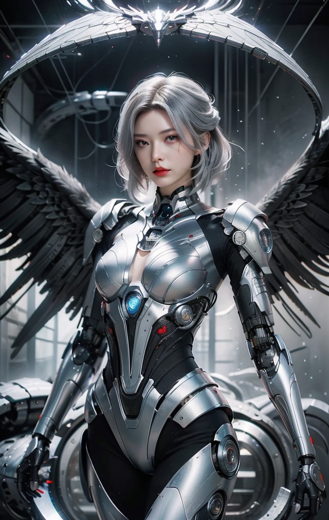 RAW photo, sharp, 8k, masterpiece,Pure black background, highres, (masterpiece, best quality, high resolution), ( 1human arm), (cyborg), intricate bodysuit, skintight silver armor,1girl, solo, Woman (soaring|flying) through clouds, surrounded by eagles, Dutch angle, art by todd mcfarlane, trending on deviant art, (8k, ultra quality, masterpiece), low iso, SteelHeartQuiron character,metallic wings, undercut hairstyle, soaring through the clouds, arms stretched out, silver hair, yelling, screaming with joy, silver metallic short hair, science fiction, Sorayama Style, chrome armor, shiny costume, chrome hair, (isometric), (fisheye), (bubble), dark theme, well drawn eyes, gopro, action shot, flying, yelling, shouting, smiling, dynamic action, beautiful facial features, pretty lips, (Point-of-view shot), art by todd mcfarlane, trending on deviant art, (8k, ultra quality, masterpiece), low iso,
,dunhuang,cozy anime,curtains,huliya,wangqihuiyilu,cyborg,qzclothing_white,CORNEO_TENTACLE_SEX,TENTACLE PIT,hf_xy