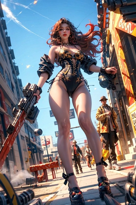  beauty,Toned figure,high_heels,high quality,best quality,(8k), , , , ,(2 girls fight), dachangtui,Colored eyes,white_body,girly_hair,red_hair,blue and white,golden and black,Tight gelcoat,Two-man struggle,Combat attitude,Bright environment,Sparks flew everywhere,Weapon collision, Super perspective, masterpiece,highly detailed CG illustration,wide shot