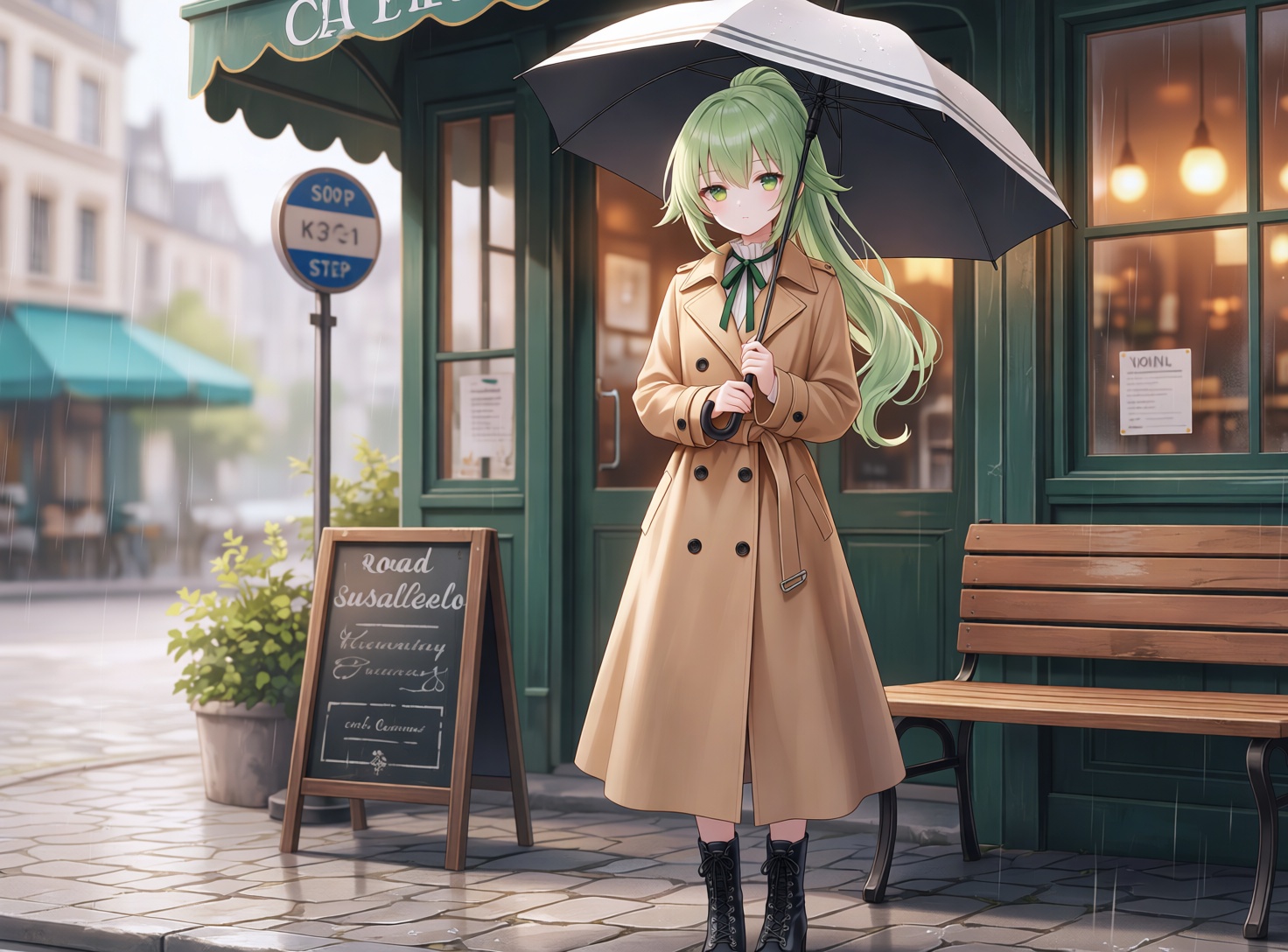 1girl,  umbrella,  rain by NovaPredawn on Tensor.Art