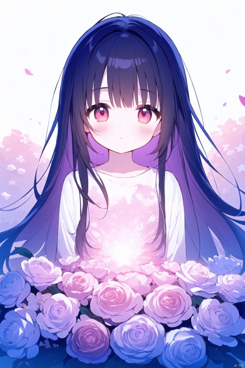 ((artist:nano)),1girl, long hair, flower, Lisianthus, in the style of red and light azure, dreamy and romantic compositions, red, ethereal foliage, playful arrangements, fantasy, high contrast, ink strokes, explosions, over exposure, purple and red tone impression, abstract, whole body capture, , , 1girl, liuying, jingliu (honkai: star rail), magazine covers, official, robinSR,solo