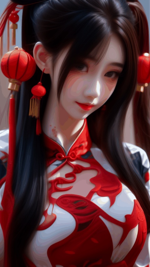  Loli, 1girl, Happy Chinese New Year 2024, and good luck in the Year of the Dragon, 1 girl