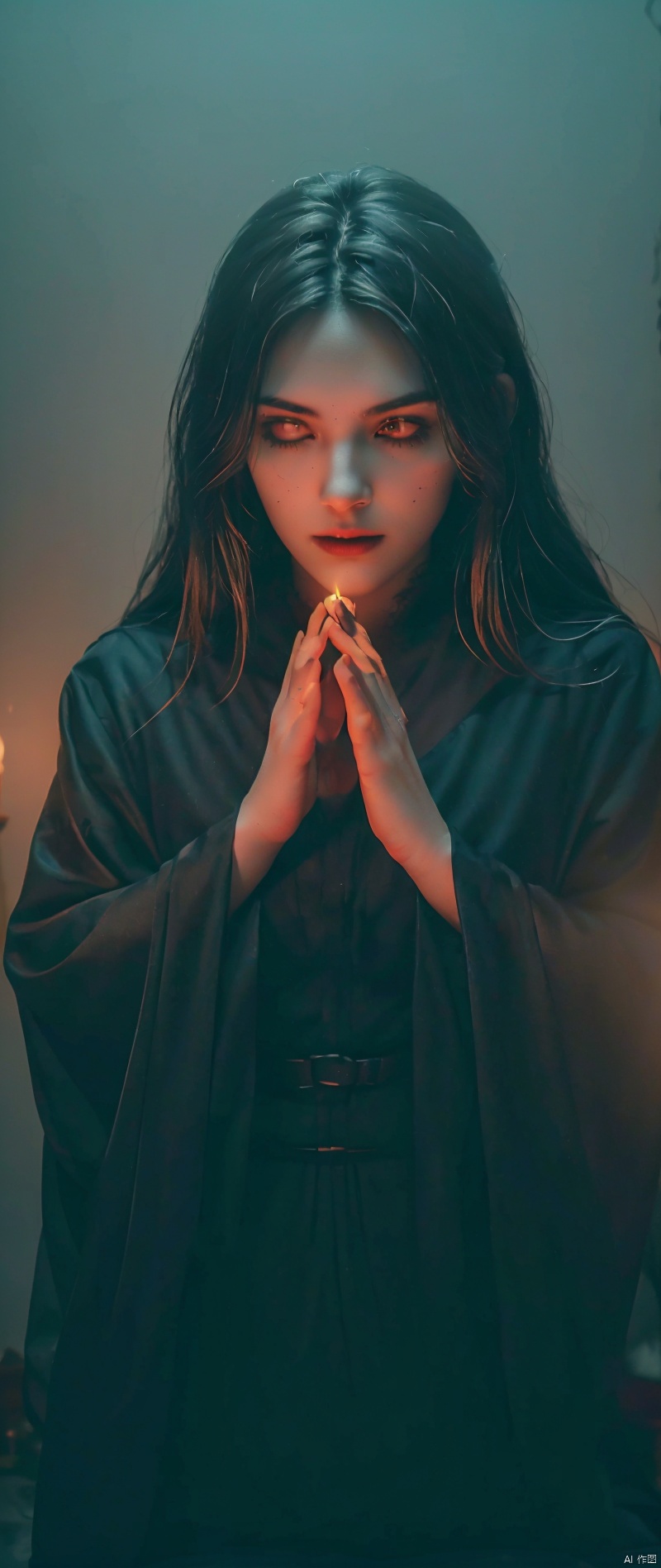 (best quality,4k,8k,highres,masterpiece:1.2),ultra-detailed,(realistic,photorealistic,photo-realistic:1.37),magic circle,spells,candles,darkness,horror,detailed patterns,sinister atmosphere,eerie shadows,[occult],[macabre],[mystical],muted color tones,gloomy lighting,cryptic symbols,ominous aura,backlit figures,supernatural presence,ominous whispers,dark fog,mysterious energy,haunting ambience,ghostly apparitions,whispering voices,flickering flames,malevolent presence,ritualistic setting,dimly lit room,uncanny stillness,otherworldly essence,ethereal glow,mystifying incantations,magic manifestations,enchanted artifacts,spellbinding rituals