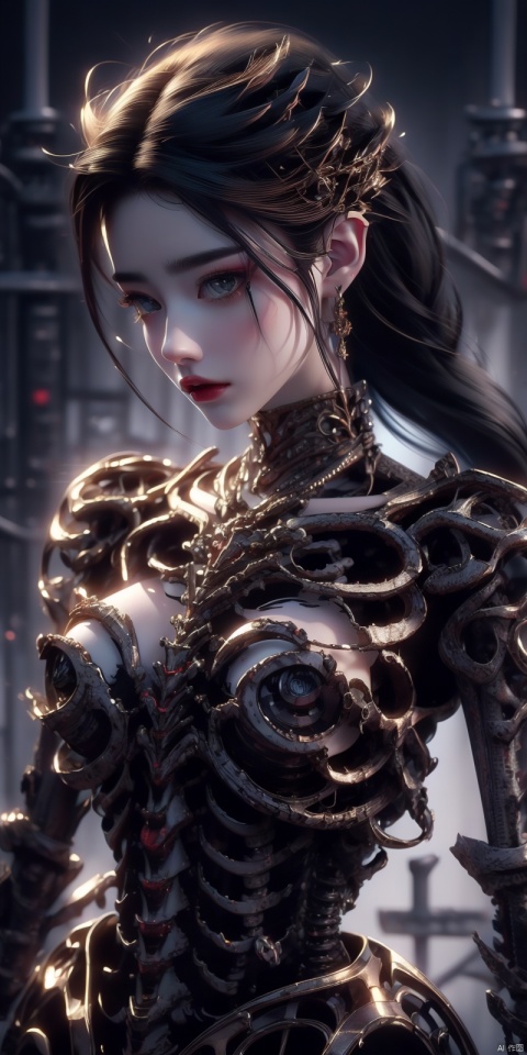meccog, full shot, full body, Best quality, masterpiece, ultra high res, (photorealistic:1.4), absurdres,cinema lighting, (a best long shot photo of a mechanical girl),(koh_amberheard:0.9), insanely detailed face, fantasy scifi creature, hyper realistic, steampunk, intricate design, insanely detailed, fine details, mechpp