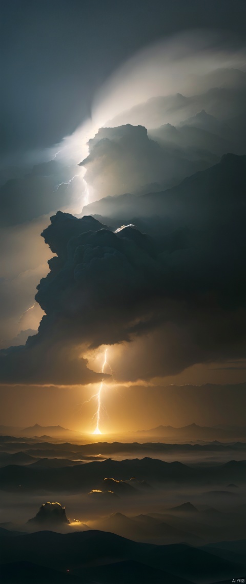 emerging,cloud giant,giant creature,stormy sky,dramatic lighting,unique perspective,ethereal,overwhelming presence,intricate details,majestic,imposing stature,dynamic pose,muscular physique,rays of sunlight piercing through the clouds,ominous atmosphere,giant hands enveloping the sky,towering over the landscape,deep shadows and highlights,impressive scale,atmospheric perspective,soft edges,subtle gradients,mysterious aura,awe-inspiring,anatomy intricacies,colorful hues blending seamlessly,rippling muscles,billowing clouds,tendrils of mist,enchanting scene,humid air,magical realism,mythical creature,evokes a sense of wonder,imagination unleashed.((best quality,highres,masterpiece:1.2,ultra-detailed,realistic:1.37)).A sudden flash of lightning lit everything up for a second,He was struck by lightning and killed.