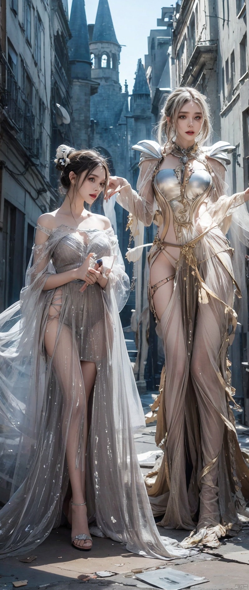dress transparent, gem, details, detailed scene, magical items, highly detailed scene, masterpiece, 3D, sculptural, textured, handmade, vibrant, fun, Textured, distressed, vintage, edgy, dirty, noisy