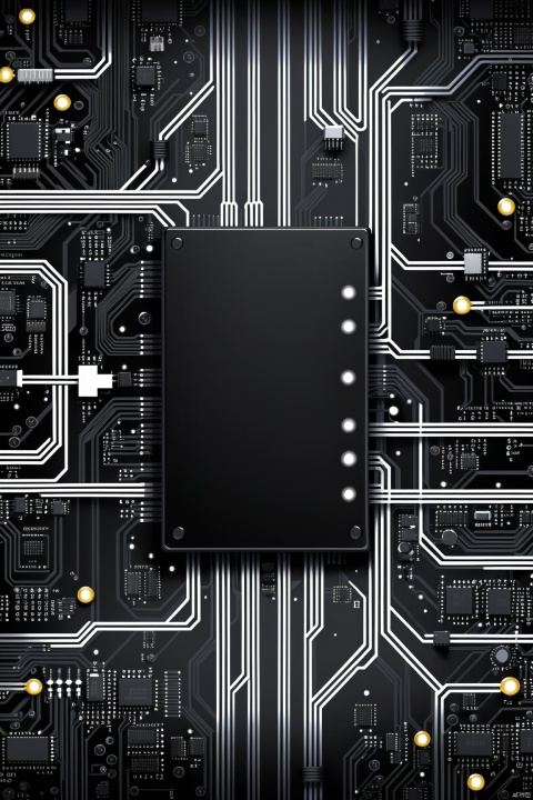 A black circuit background with many different parts connected to each other, with a password punk style, iconic