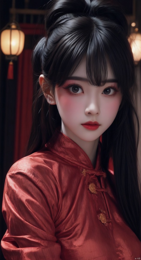  (masterpiece:1.4, best quality),(intricate details),unity 8k wallpaper,frightened,horror,evil spirits,sinophobia,ultra detailed,cooltone,night,1girl,solo,,,CNoperaCostume,,dark theme,sytx,yinjian,red lantern,chinese zombie,death,calamity,dise,the pale face,expressionless,blank stare,large breasts,upper body,, masterpiece, best quality, chinese_opera_jing, xifu, 1girl
