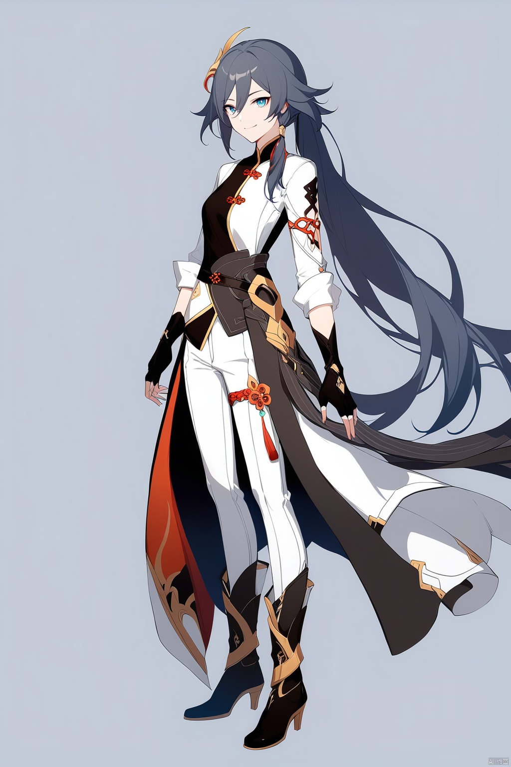  [[fu hua (phoenix)(honkai impact 3rd)]], nai3, 1girl, solo, artstyle,
1girl, solo, looking at viewer, smile, bangs, blue eyes, simple background, black hair, hair ornament, gloves, white background, hair between eyes, closed mouth, standing, full body, boots, black gloves, pants, fingerless gloves, book, white pants, fu hua1girl, solo, long hair, looking at viewer, smile, bangs, blue eyes, simple background, black hair, gloves, long sleeves, hair between eyes, closed mouth, standing, full body, ponytail, boots, black gloves, pants, fingerless gloves, high heels, book, chinese clothes, fu hua