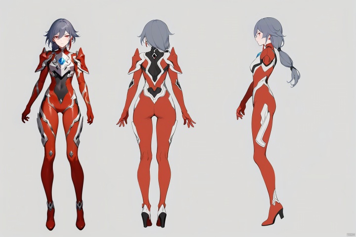  [[fu hua (phoenix)(honkai impact 3rd)]],
(full body), (Multi-view image :1.5) 
breastplate, pauldrons, shoulder armor, armor,red footwear,red tight-fitting,silver pattern on body,bodysuit,gem,plugsuit,,logo,boots,gloves,red legwear,red gloves,red bodysuit,leather suit,ultraman,latex,silver pattern on leg,x, (masterpiece), (best quality)