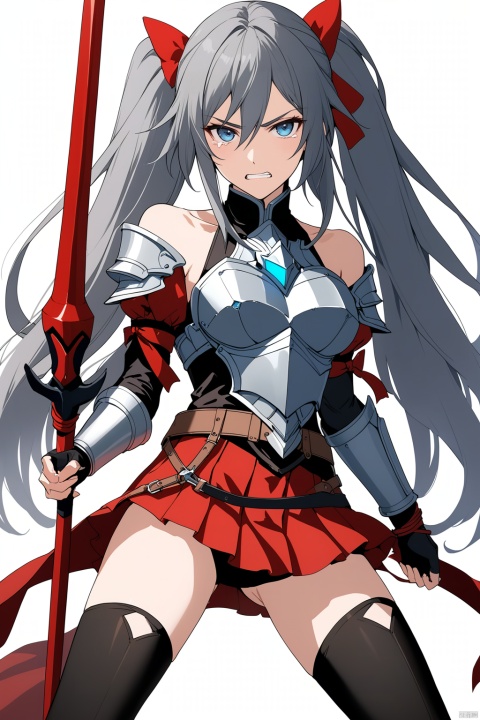 [[fu hua(honkai impact 3rd)]], nai3, 1girl, solo, artstyle,best quality,amazing quality,very aesthetic,absurdres,traditional media,female focus, 
1girl, solo, long hair,  looking at viewer,angry, simple background, thighhighs, white background, bow, ribbon, sitting, blue eyes, hair ribbon, short sleeves, hair bow, frills, grey hair, puffy sleeves, black thighhighs, red ribbon, puffy short sleeves, torn clothes, wariza, arms behind back, bound, bdsm, bondage, bound arms, front ponytail,teeth,base leg,crying_with_eyes_open
1girl, solo, breasts, looking at viewer, bangs, blue eyes, skirt, hair ornament, thighhighs, gloves, navel, holding, cleavage, bare shoulders, twintails, medium breasts, standing, full body, weapon, ahoge, red hair, pleated skirt, boots, midriff, belt, black thighhighs, miniskirt, fingerless gloves, armpits, cape, holding weapon, armor, red skirt, standing on one leg, polearm, gauntlets, breastplate, lance