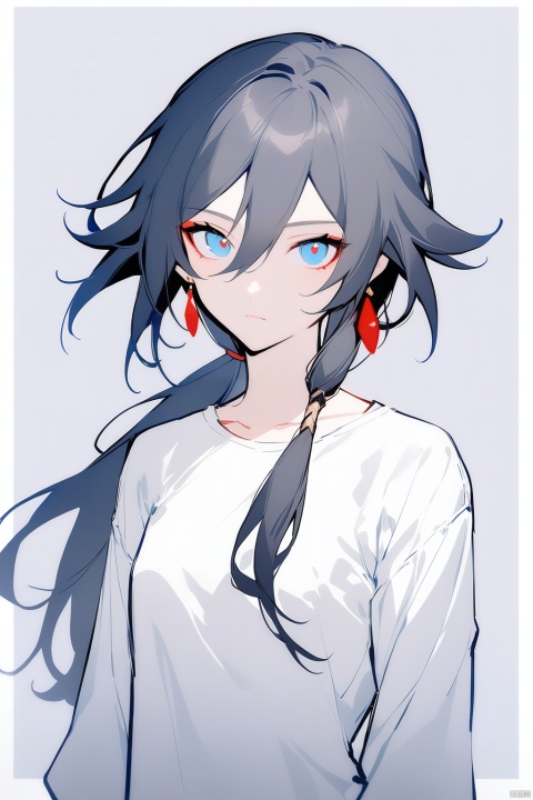  [[fu hua (phoenix)(honkai impact 3rd)]], nai3, 1girl, solo, artstyle,
1girl, solo, long hair, looking at viewer, bangs, blue eyes, simple background, shirt, black hair, long sleeves, hair between eyes, jewelry, closed mouth, jacket, white shirt, ponytail, earrings, black gloves, grey background, border, fu hua