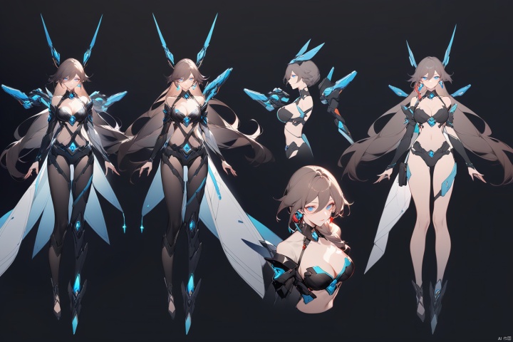 [[fu hua (phoenix)(honkai impact 3rd)]], nai3, 1girl, solo, blue eyes
{artist:ask(askzy)}, (Multiple views)
1girl, solo, long hair, breasts, blue eyes, large breasts, brown hair, navel, cleavage, black background, personification, mecha musume