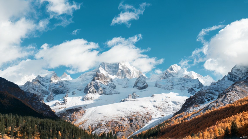 （blue sea）,white clouds, Sunshine, day, Mountains