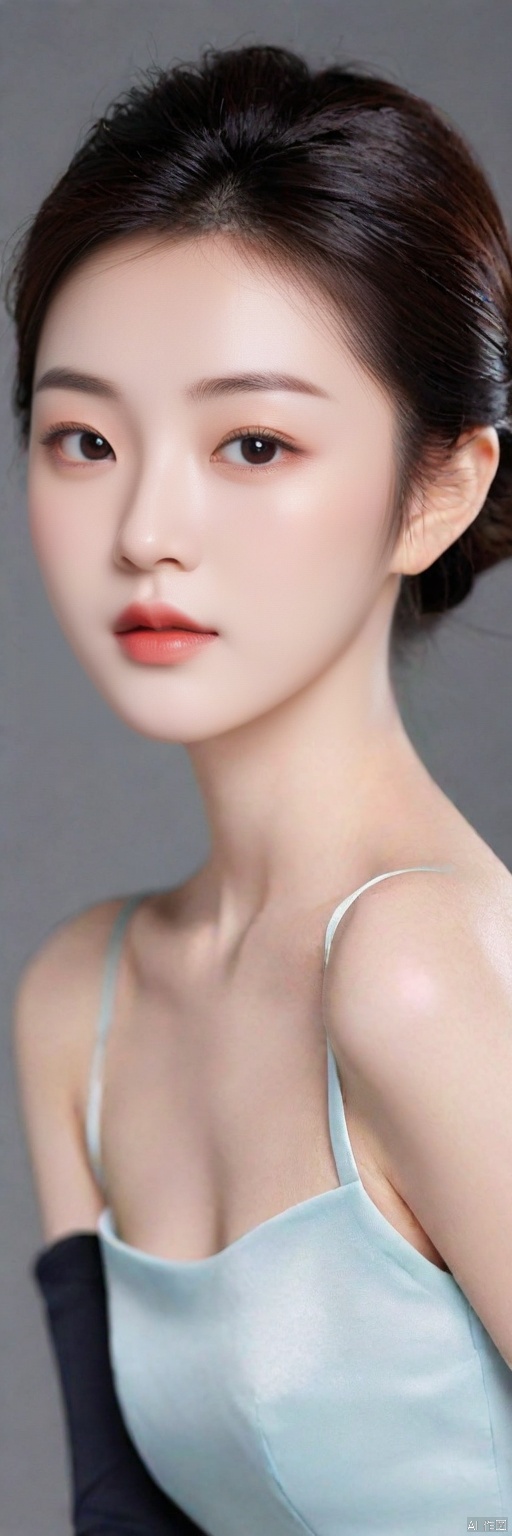  This advertising image shows a beautiful Chinese girl with high clarity, high resolution, and vibrant colors. The picture is very clean and tidy, making it attractive at a glance.

The girl has an elegant updo, which makes her look dignified and decent. Her big eyes are bright and full of energy, revealing a gentle and determined temperament. Her skin is smooth and delicate, like porcelain, and she wears a beautiful dress, showing her slender legs. With a pair of high heels, she looks even more graceful and charming. g002,,<lora:660447824183329044:1.0>