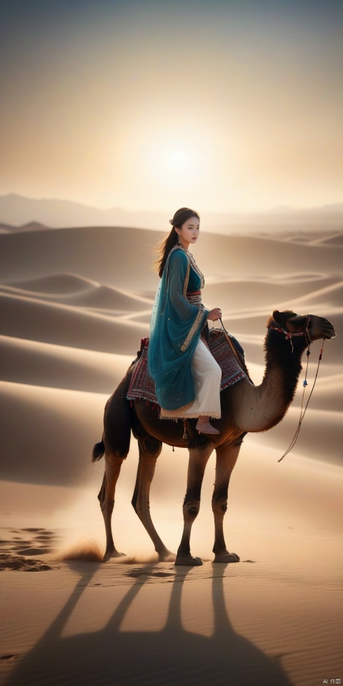  girl Xinjiang costume, riding a camel, in the desert.



dramatic,Backlighting,soft contrast,cinematic,hyperdetailed photography,texture,fog,vignette,black and brown color palete,particles,water reflection,depth of field,bokeh,85mm 1.4,sunset,(facing camera:1.1),ray tracing,shadows,ultra sharp,metal,((cold colors)),Epic CG masterpiece,(3D rendering),facing camera,ultra high resolution,(masterpiece),(best quality),(super detailed),(extremely delicate and beautiful),cinematic light,detailed environment,(real),(ultra realistic details:1.5), hand, g020, g002


, g003