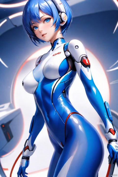  masterpiece, best quality, very detailed CG unified 8k wallpaper, (Concept Style :1.5) (complex detail) (Advanced color) Concept virtual figure's ,
1 chinese girl,solo,
breasts,short hair,simple background,medium breasts,blue hair,bodysuit,plugsuit,white bodysuit,(headset:1.2),ayanami rei ,g004,,,<lora:660447824183329044:1.0>