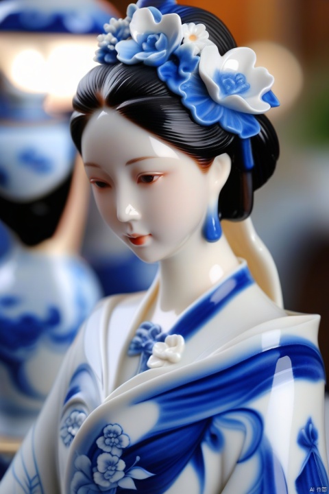 porcelain,1girl,g020,Blue_and_white_porcelain,white porcelain
