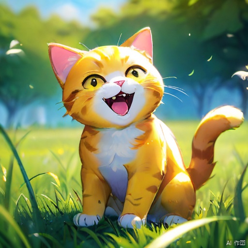  masterpiece, best quality, very detailed CG unified 8k wallpaper, (Concept Style :1.5) (complex detail) (Advanced color) Concept virtual figure's ,
2yellow_cat, solo,grass, laugh, field, play, happy, sunny, carton style, Children's picture books,no_human
 ,g004,,,,,<lora:660447824183329044:1.0>