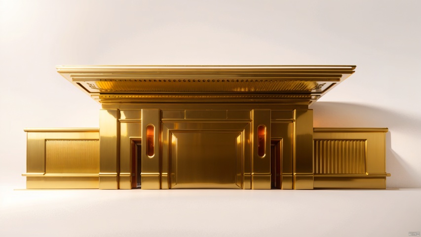 Bronze gate,((Golden texture)), against a premium gray background, ((artistic piece)), ((masterpiece)), ((best quality)), 8k, high detailed, ultra-detailed,4k, Unreal Engine 5 rendering, volumetric light, (white background: 1.5),Light and shadow