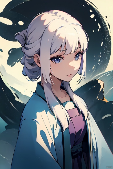  solo,baiyuxiu,white hair,(masterpiece:1.2), best quality,PIXIV, girl