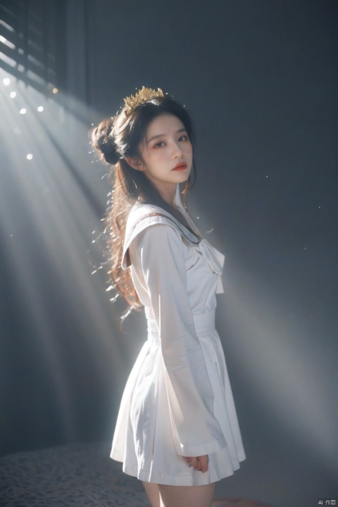  best quality,masterpiece,ultra high res,looking at viewer,studio,side light,makeup portrait,black eyeshadow,
, half updo, sexy black nightgown, bedroom scene, soft lighting, sensual atmosphere, peaceful ambiance, professional photography, perfect composition., 1girl, sara style, yosshi film, liuyifei, Detail, chang, CyberpunkAI, Girl, Geometric design style, dancing diva, Dark Style, sd mai, myinv, dress, detached sleeves, thighhighs, tm, sailor senshi uniform, killer, gold armor,school uniform, hy, jy, lowangle, light rays,4k,intricate detail,wallpaper,absurdres,high resolution,ultra colorful art, ,depth of field,ray tracing,spectacular, old Renaissance age amusement,grand Circus,flying random animals,dancing crowns,Frame,Magical Fantasy style