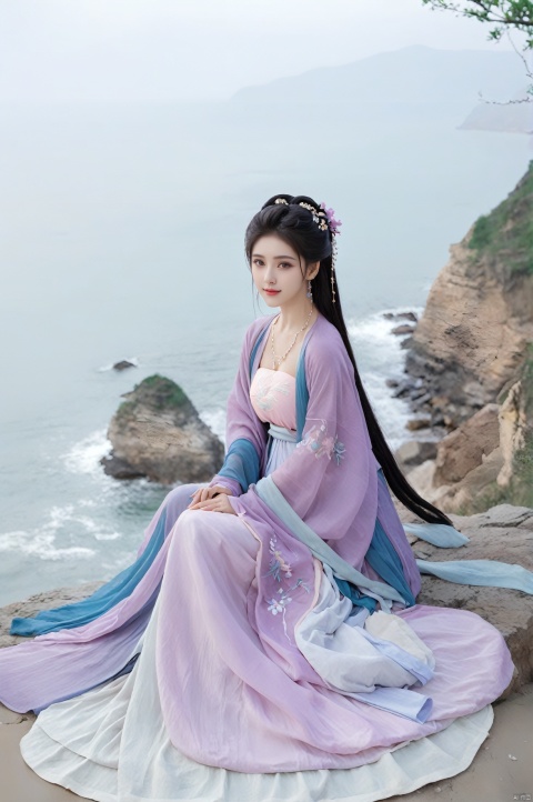  (Masterpiece:1.2), best quality, (huge and full breasts:1.99), (full breasts:1.58), necklace, Tree, Outdoor, Flower Sea, Cliff Edge, full body, daxiushan
1girl, long hair, breasts, looking at viewer, black hair, hair ornament, long sleeves, dress, indoors, wide sleeves, purple-blue-green dress, chinese clothes, table, realistic, hanfu, daxiushan,daxiushan style, monkren, FilmGirl