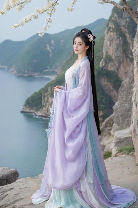  (Masterpiece:1.2), best quality, (huge and full breasts:1.99), (full breasts:1.58), necklace, Tree, Outdoor, Flower Sea, Cliff Edge, full body, daxiushan
1girl, long hair, breasts, looking at viewer, black hair, hair ornament, long sleeves, dress, indoors, wide sleeves, purple-blue-green dress, chinese clothes, table, realistic, hanfu, daxiushan,daxiushan style, monkren, FilmGirl